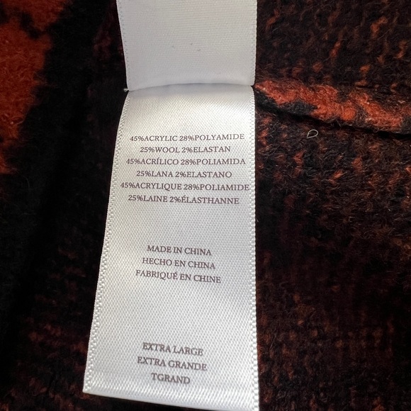 NWT Rails Colleen Rust Black Plaid Oversized V-Neck Sweater Size XL Reg. $268 - Picture 6 of 10